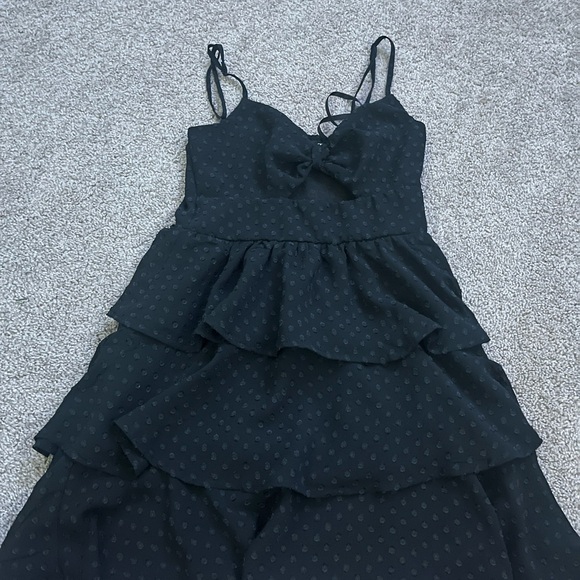 Trixxi Black Tiered Kids Dress - Picture 1 of 2